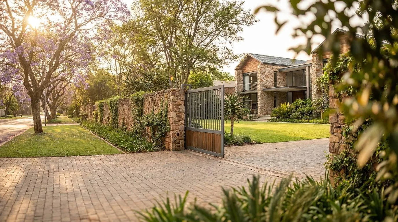 Illustration of a northern Johannesburg home and driveway gate